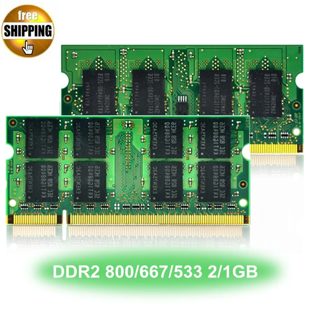 محمول وحدة الذاكرة Ram SDRAM DDR 2 DDR2 800 667 533 MHz 200 دبوس 2/1 GB SO-DIMM PC2-6400 5300 4200 CL5 الكمبيوتر المحمول Sodimm