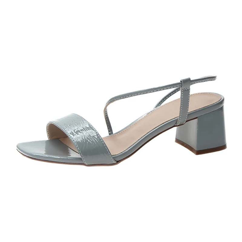 

Trendy Summer Sandals Women Sandals Square Heel Blue Sandals Ladies Outdoor Slippers Strap Open Toe Wedding Dress Shoes Woman