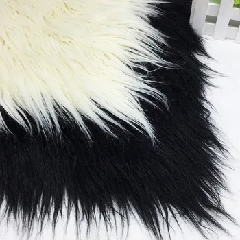 

Beach wool plush suede composite fabric white black fur pile 10cm height
