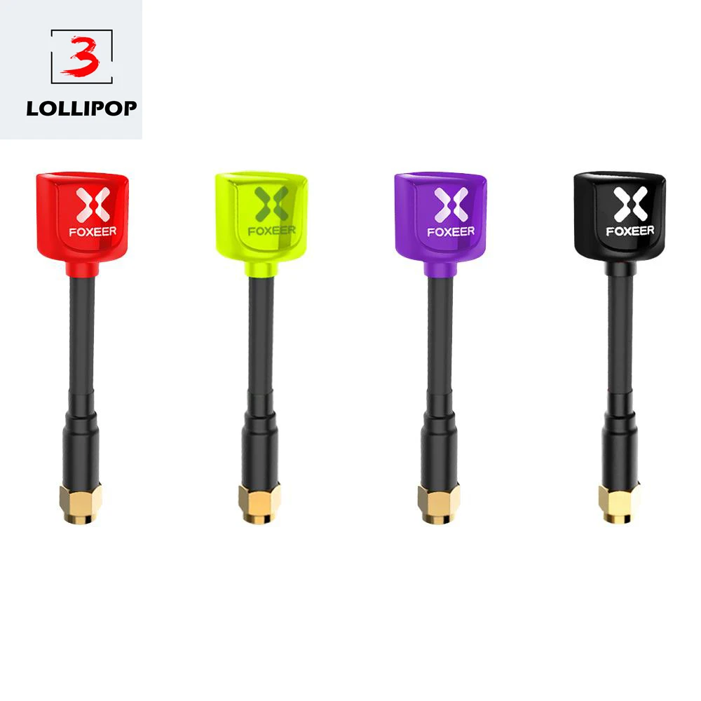 

2pcs Foxeer 5.8G Lollipop 3 2.5DBi Omni Antenna X RX RHCP FPV SMA RPSMA UFL Straight/Angle MMCX 7.2g FPV Antenna For RC Drone