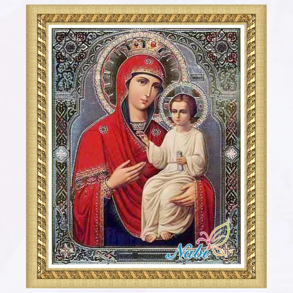 

religion nossa senhora icon beads beadwork 2945R - Round Diamond embroidery cross stitch diamond mosaic painting