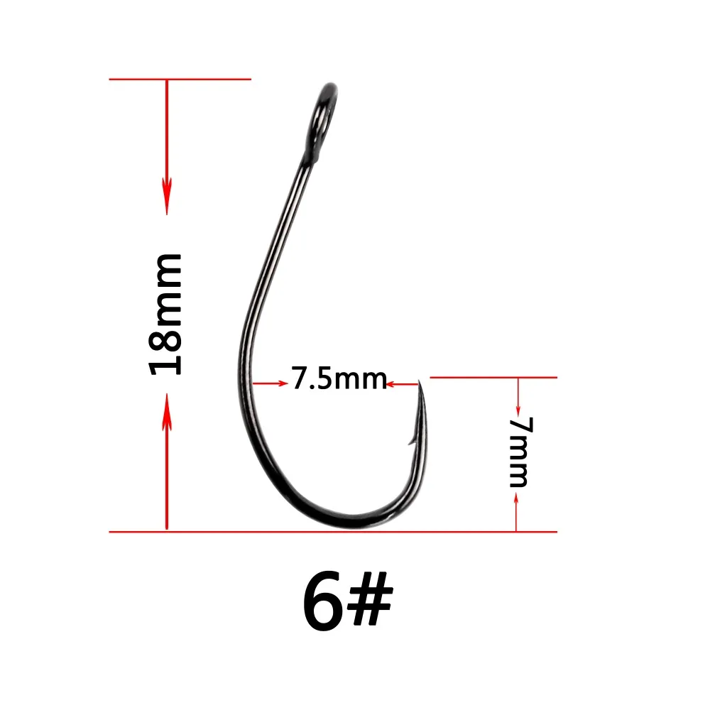 100 шт./упак. одинарный крючок из высокоуглеродистой стали с колючей рыболовные крючки снасть для морского окуня, окуня, зульщика, Краппи, ложка, рыболовный крючок
