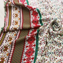 Индийский цветочный хлопок, креп, ткань, мягкая вискозная ткань для платья tissu 100 см* 150 см