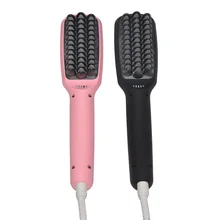 Hot Sale Electric Hair Straightener Brush LCD Digital Detangling Straightening Irons Hair Brush 2 in 1 PTC Heating Hair Comb