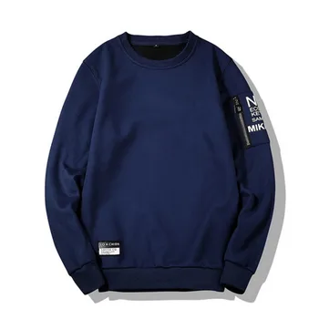 

Male Spring Sweatshirts Zippers Design Black White Blue Green Sweatshirts Solid Color Long Sleeve Pullover Letter Printing