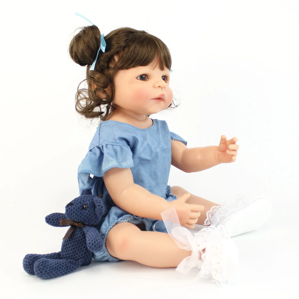 Boneca do Bebê Brinquedo para a Menina Presente de Aniversário Silicone Cheio Reborn Boneca Vinil Recém-nascidos Bebês Princesa Criança Bebe Vivo 55cm 16 Cheap Bonecas
