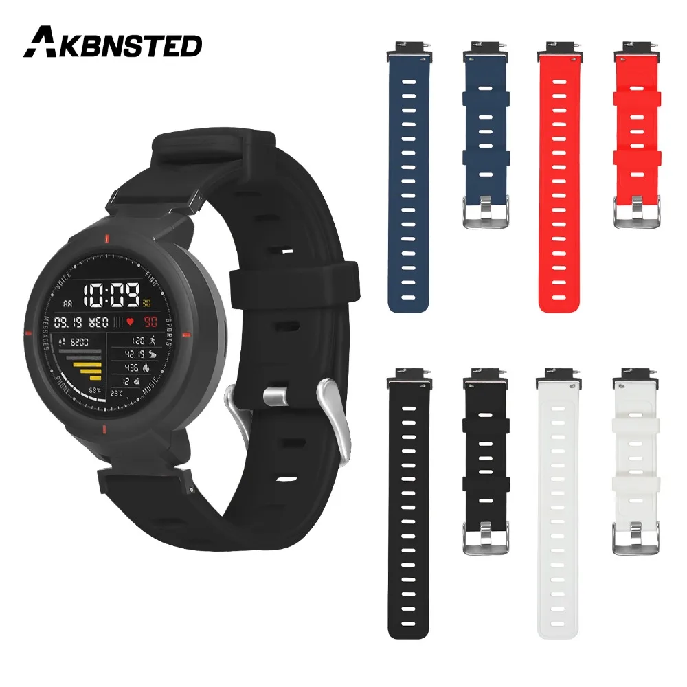 

AKBNSTED Soft Replacement Silicone Sport Bracelet Strap For Huami Amazfit Verge Wristband Smart Watch Watchband Accessories