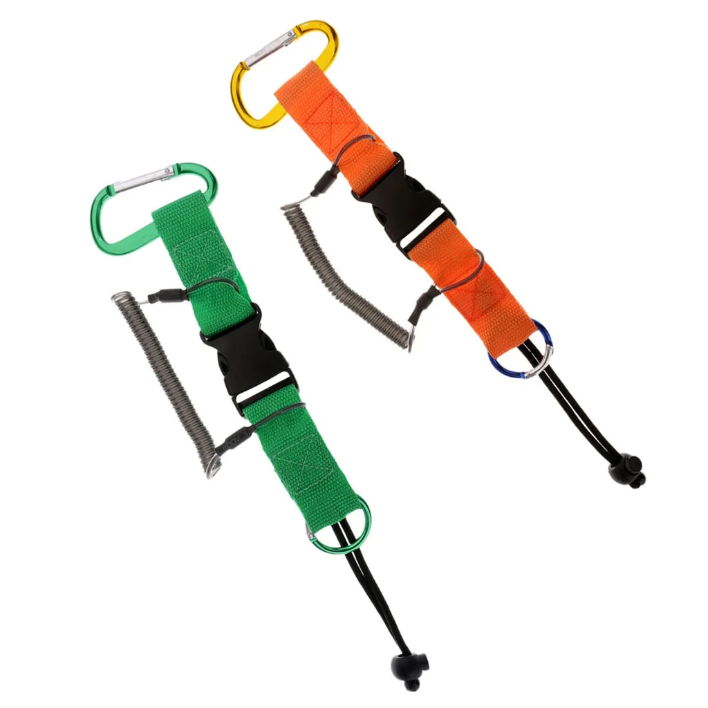 

2 Pieces Elastic Camera Coil Lanyard Scuba Diving Strap with Quick Release Buckle Anti-theft Rope