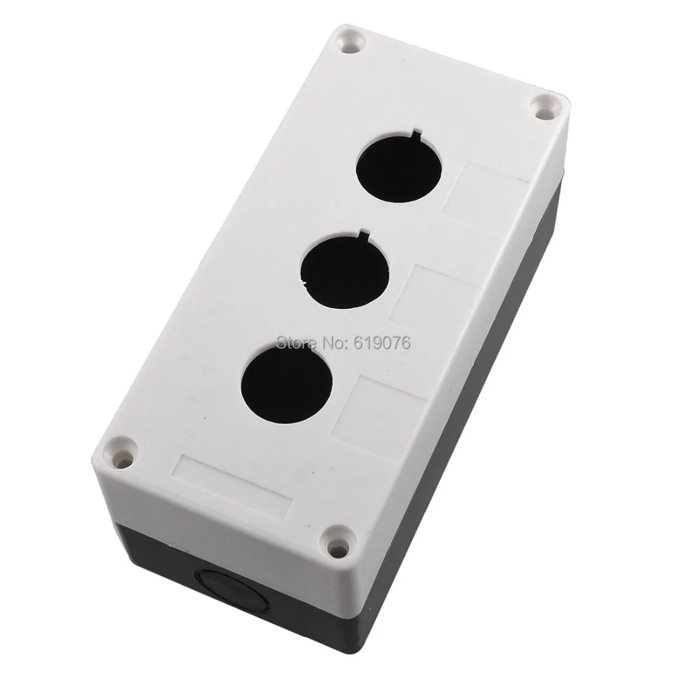 

22mm Push Button Control Station 3 Switch Protector Black White
