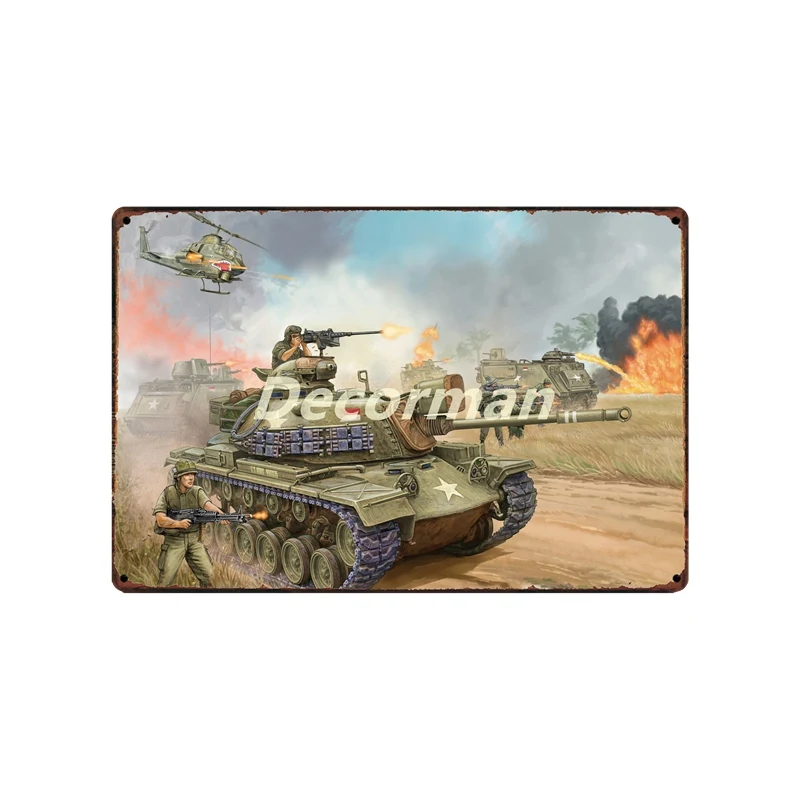 [DecorMan] Goodby war классический поцелуй Танк военные оловянные знаки на заказ оптом металлические картины Бар Паб Декор DD-1690 - Цвет: SA-5151