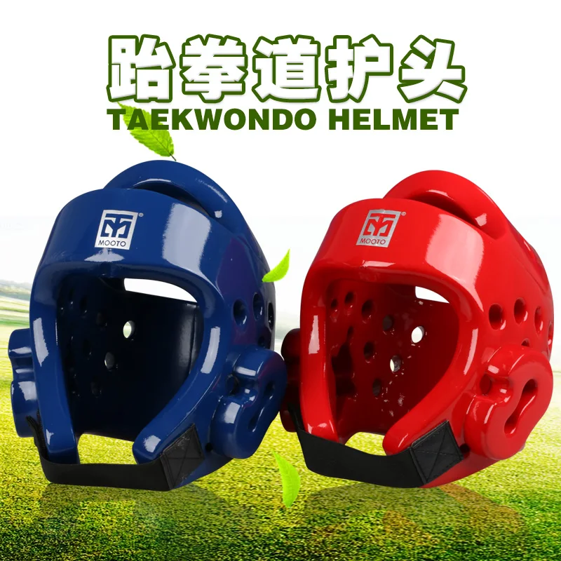 

MOOTO Taekwondo Helmet Adult Children headgear face Protector Safety Helmet Kickboxing head guard WTF approve Karate Helmets Red