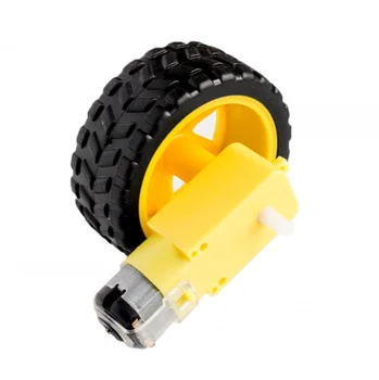 

Free shiping 4Lot/package Deceleration DC motor + supporting wheels smart car chassis motor robot car wheels for arduino