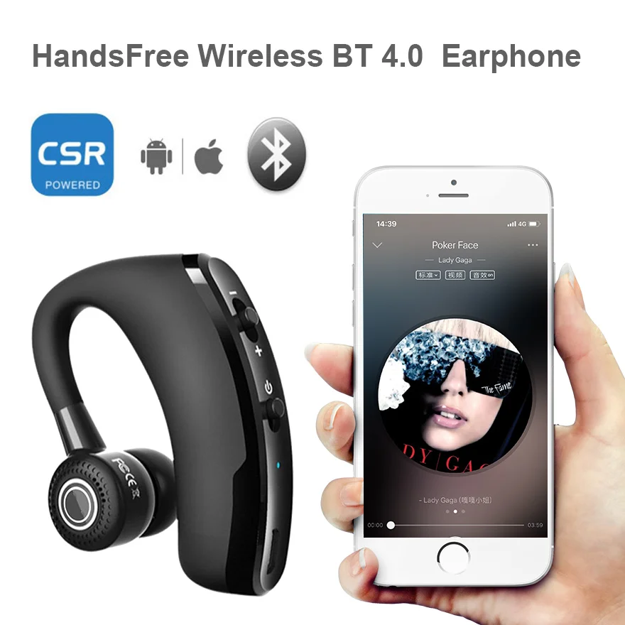 

Wireless Bluetooth Earphones Audifonos Business Earbuds Noise Cancelling Headset Hands Free with Mic for Driver Car Earphone