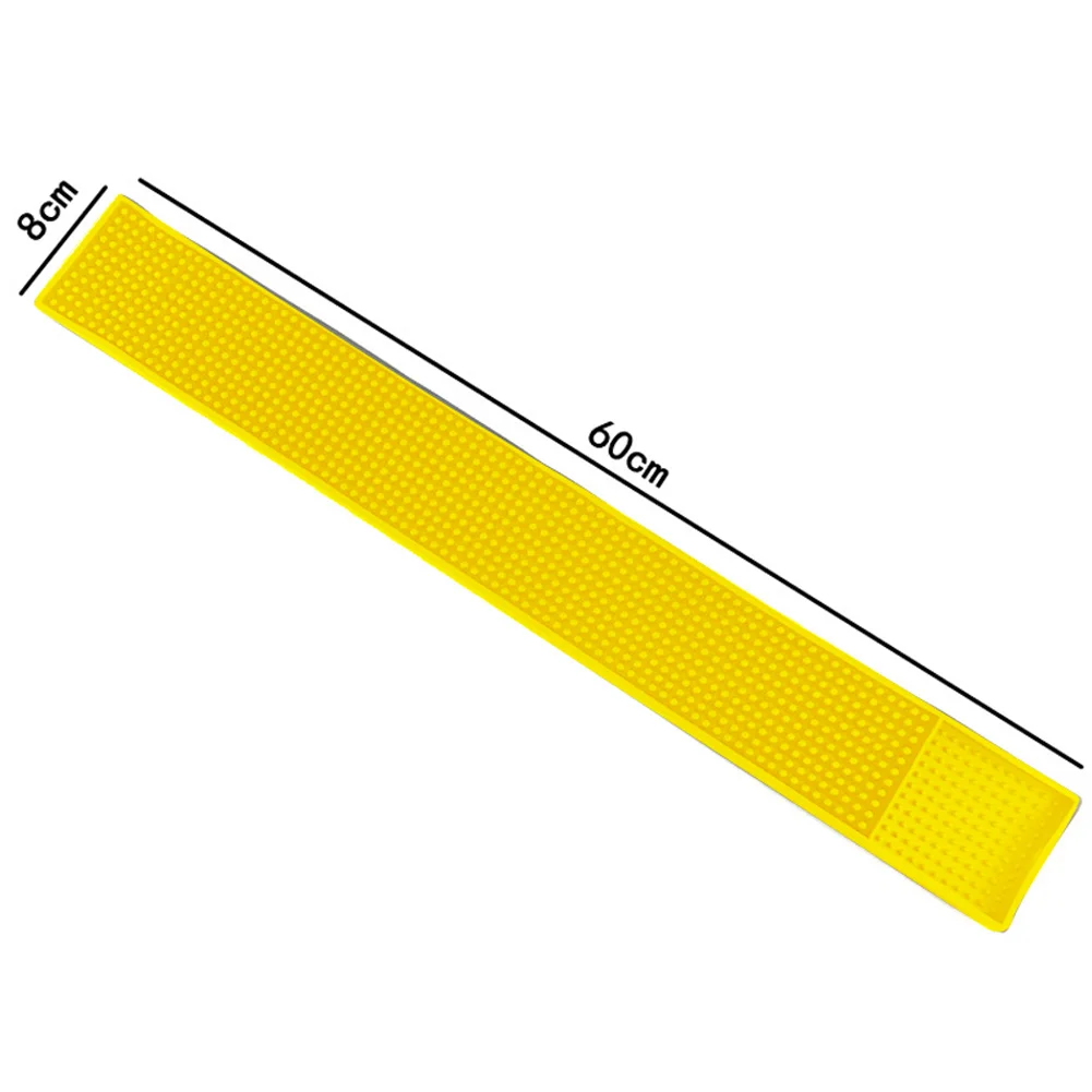 Нескользящий Резиновый коврик для бара, стеклянный поддон для пивных напитков, для бара, сервисный коврик PAK55 - Цвет: yellow 8cmx60cm