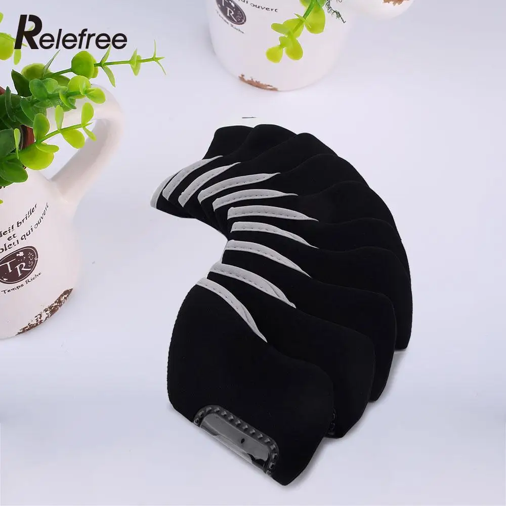10 قطع relefree النيوبرين نادي الغولف غطاء الرأس الحديد headcovers حماية حامي مجموعة