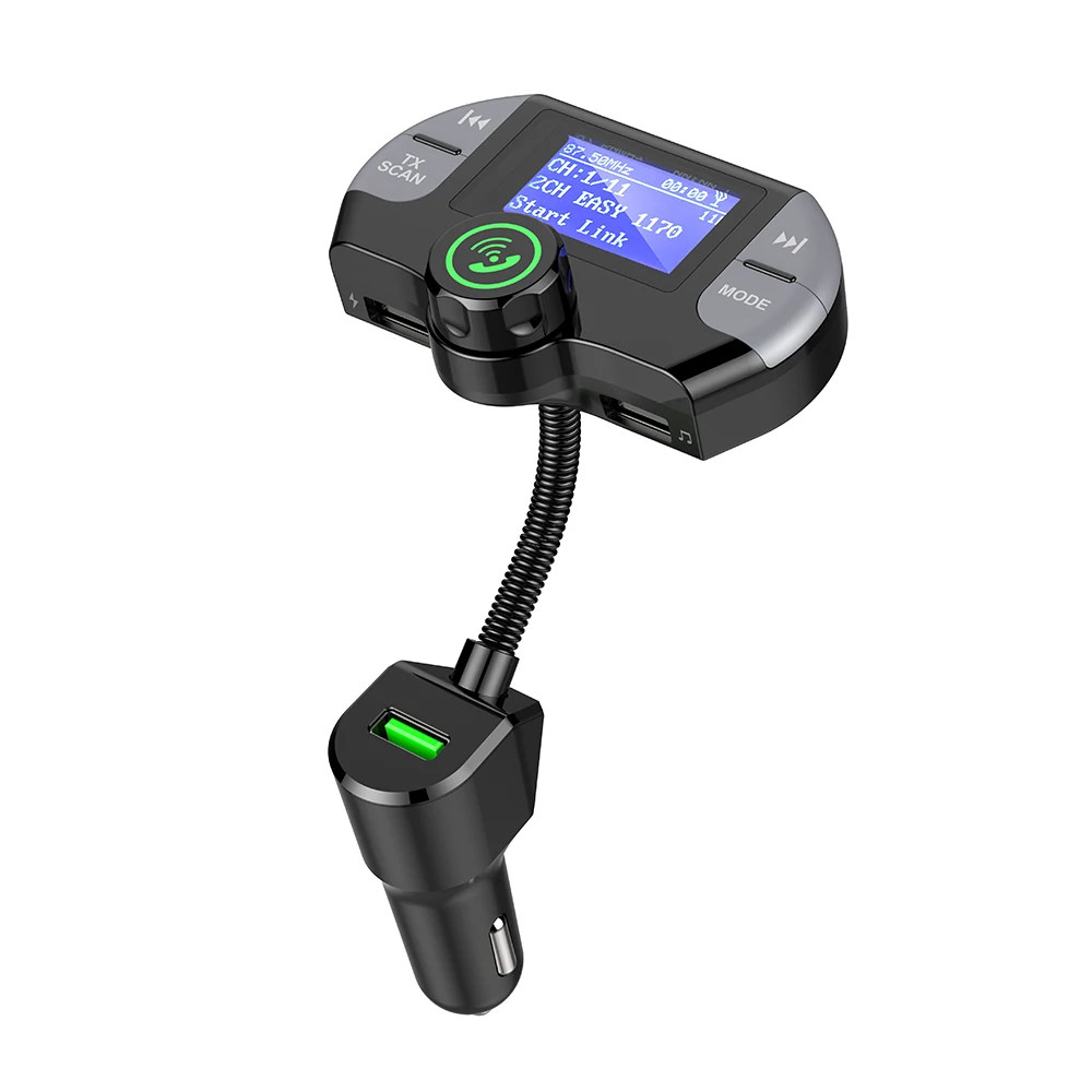 Беспроводной fm-передатчик Bluetooth 4,2 lcd TF карта Автомобильный комплект Handsfree модулятор двойной USB быстрое зарядное устройство автомобильный mp3-плеер