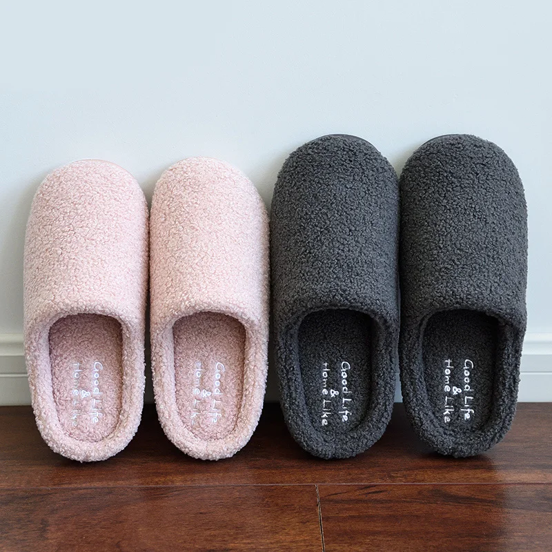 US $8.52 Women Slippers Winter Warm Pluse House Soft Comfort Indoor Bedroom Outdoor Shoes Men Ladies Couple Fur Zapatillas Mujer