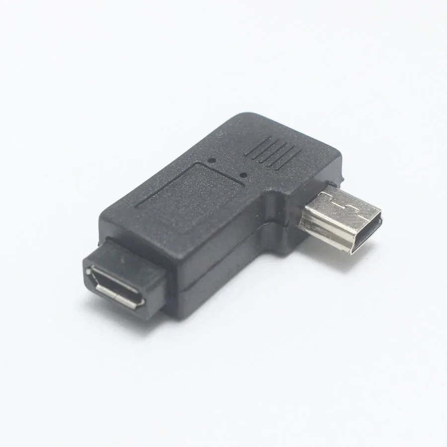 1 шт. 90 градусный прямоугольный мини USB 5pin гнездовой к Micro Штекерный адаптер для