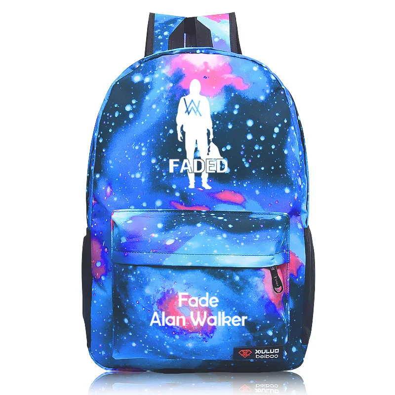 Mochila Feminina Mochilas, светящаяся сумка для ходунков, выцветший в том же рюкзаке, Alan, электронная музыка, популярный логотип, Студенческая упаковка - Цвет: see chart