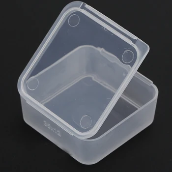 

5Pcs Small Square Storage Box Coin Capsules Holders Plastic Clear Transparent Collection Container Case With Lid