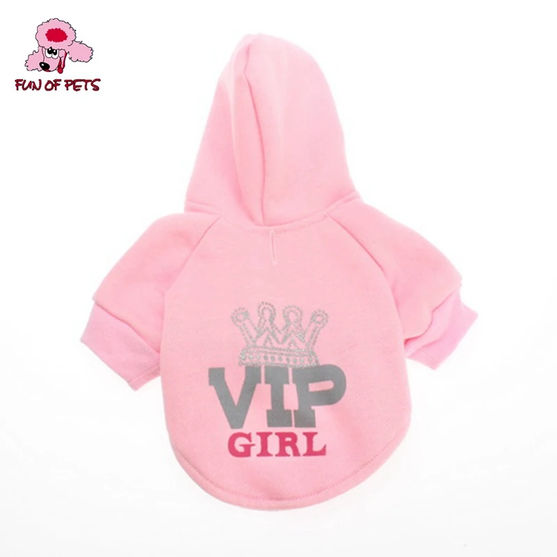 2017 Vip Girl Style Fleeces Hoodies for Dogs(Pink XS-L) Dog Clothes Fashion Clothing | Дом и сад