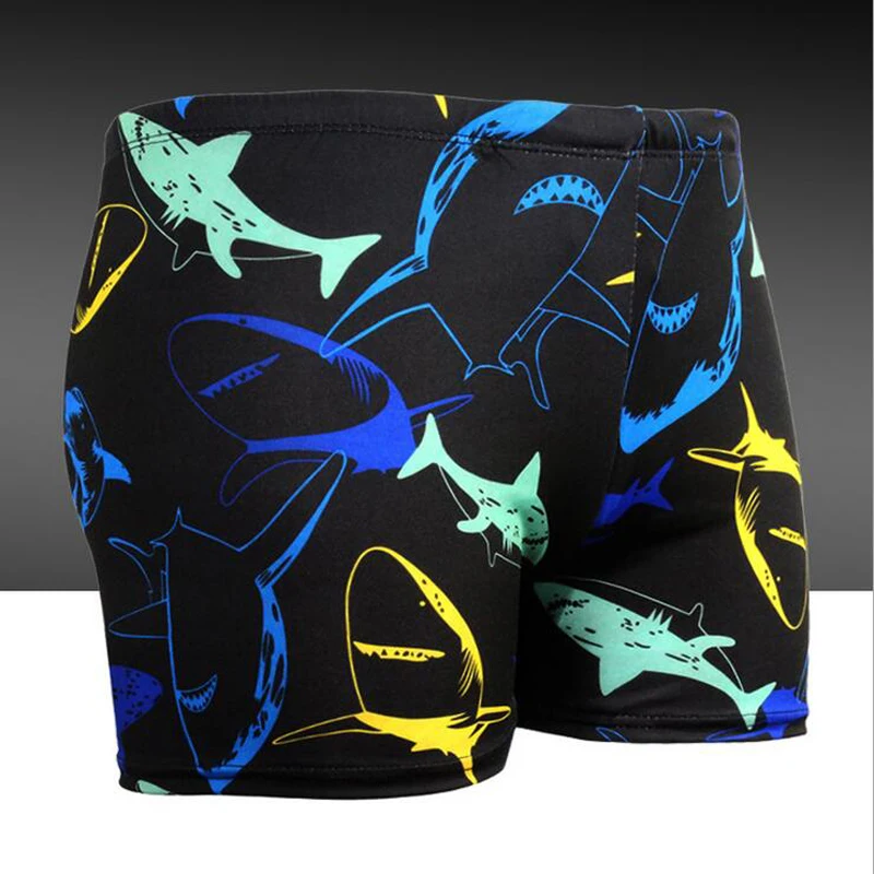 Buy Colorful Shark Print Men Male Swimming Trunks Briefs Boxer Shorts Bathing