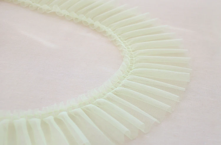 Широкая 10 см Роскошная плиссированная шифоновая кружевная лента в сложенном виде для шитья Кружевная аппликация из гипюра DIY юбка платья с бахромой