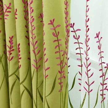 

New Pastoral Curtains For Living Room Embroidered tulle Provence Sheer For Children Bedroom For window Drapes