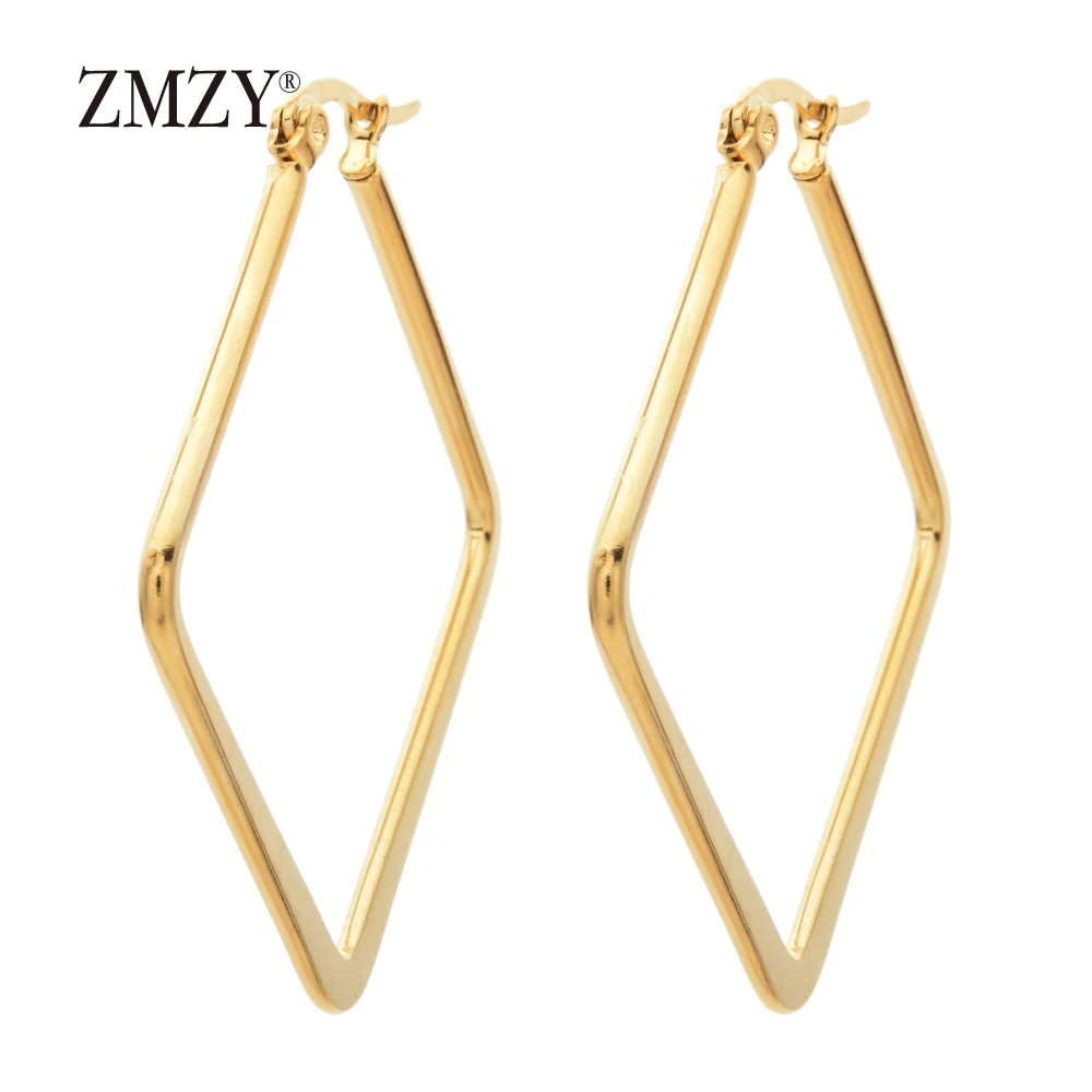 

ZMZY Stainless Steel Simple Square Drop Earrings For Women Geometric Gold Color Dangle Statement Earring Gift Wedding Jewelry