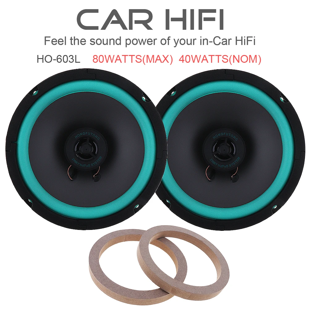 

A Set 6.5 Inch 80W Car HiFi Coaxial Speaker Vehicle Door Auto Audio Music Stereo Full Range Frequency Speakers for Cars