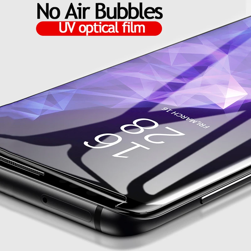 Закаленное стекло для Samsung Galaxy Note 9 8 10 Pro S8 S9 S10 Plus УФ пленка с полным наклеиванием