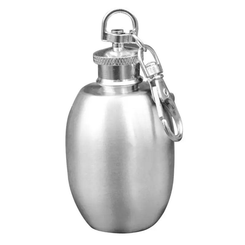 

Stainless Steel Flask Flagon Portable Wine Flask Whiskey Jar Pot Vodka Bottle with Key Chains Outdoor Buckle Wine Drink Kettle