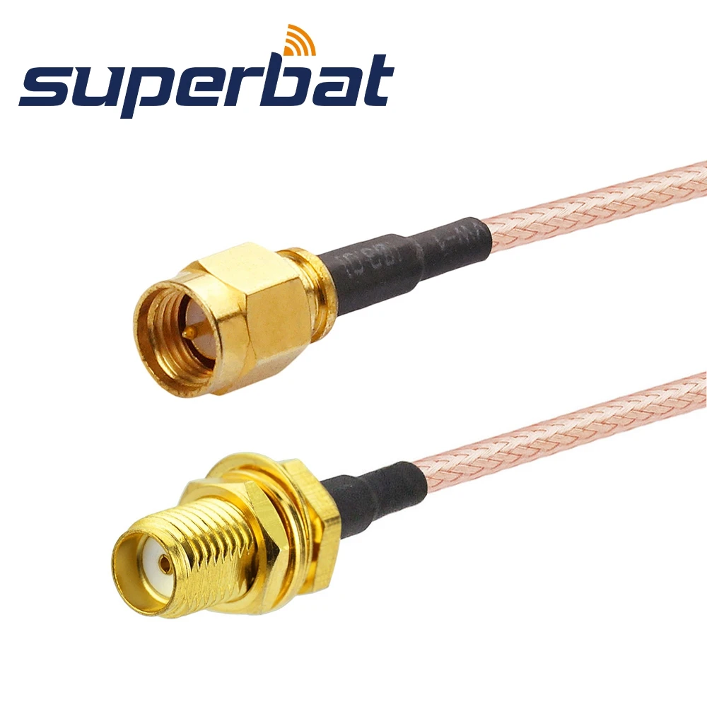 Коаксиальный кабель RF Superbat со штекером SMA и гнездовым разъемом в сборе RG316 15 см для