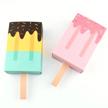 

100 Pcs Mini Ice Cream Shape Candy Boxes Cute Baby Shower Favors Gifts Bags Birthday Party Decoration