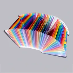 Расширение папке файлов 24/37 карманы A4 Accordioning файлы организаторы Multicolors Портативный пластиковый кошелек папки документов