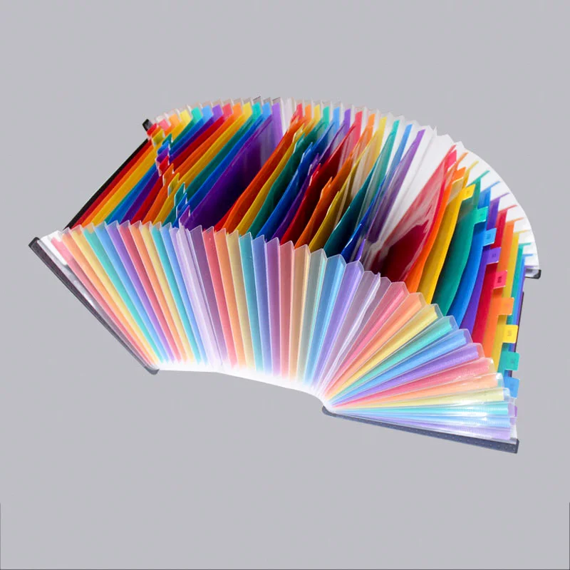 Espansione di File Organizer 13 Tasche Multicolore Cartella per Fisarmonica Plastica Cartelle di Archiviazione Portatile di Documenti a A4 per Casa/Ufficio Con Maniglia/Etichette Colorate