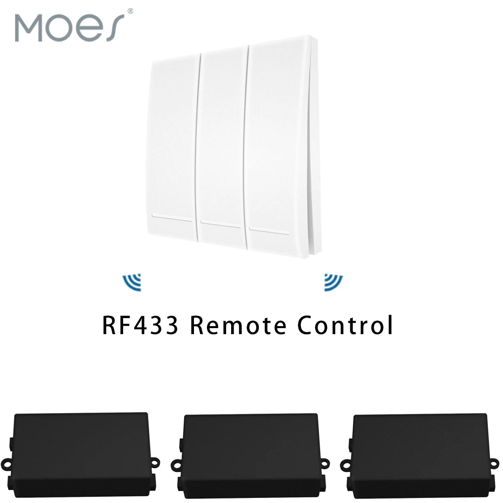 

433Mhz Wireless Smart Switch RF Remote Control Receiver Push Button Controller Wall Panel Transmitter,2 way/3 way Multi-Control