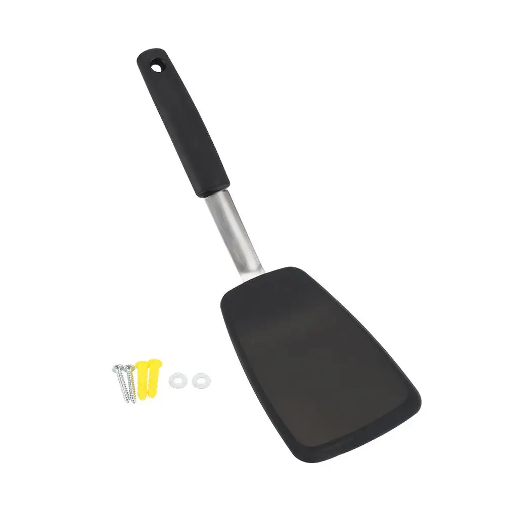 TOPINCN черный силиконовый шпатель термостойкая ложка для выпечки лопатки антипригарная кухонная посуда нескользящий инструмент для приготовления пищи - Цвет: Черный