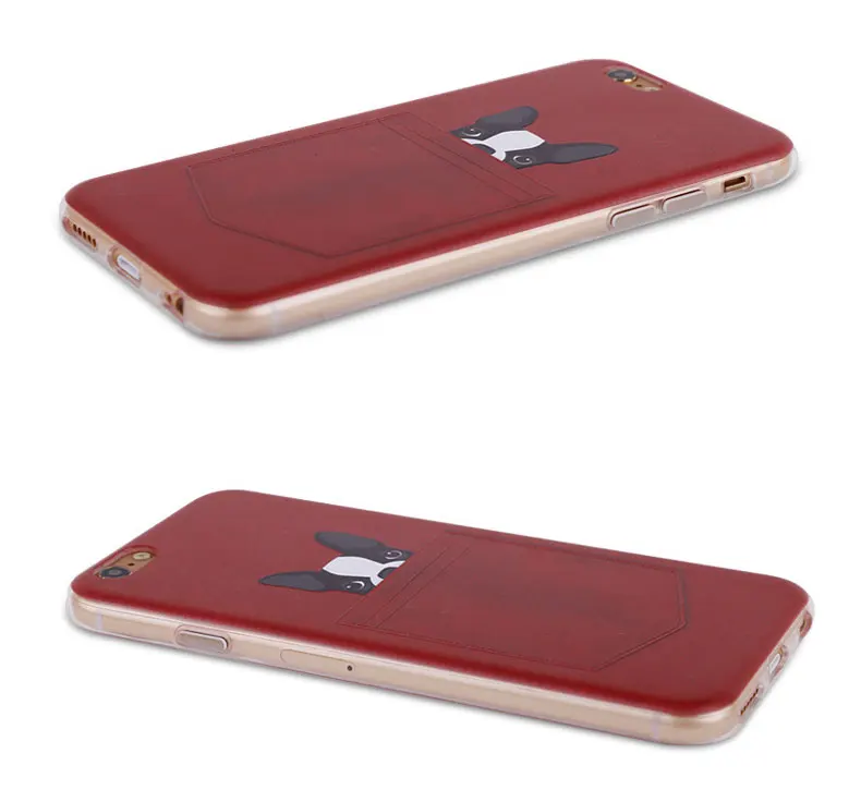 Чехол для iPhone 6 6s 6 плюс карман собака 3D рельеф силиконовый чехол для iPhone 6s случаях Мягкие TPU симпатичный coque ipone основа Fundas