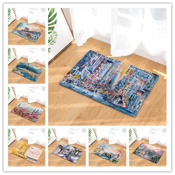 

Flannel Floor Mats building Bedroom Living Room Carpets Cartoon Bear Pattern Mat for Hallway Anti-Slip Tapete