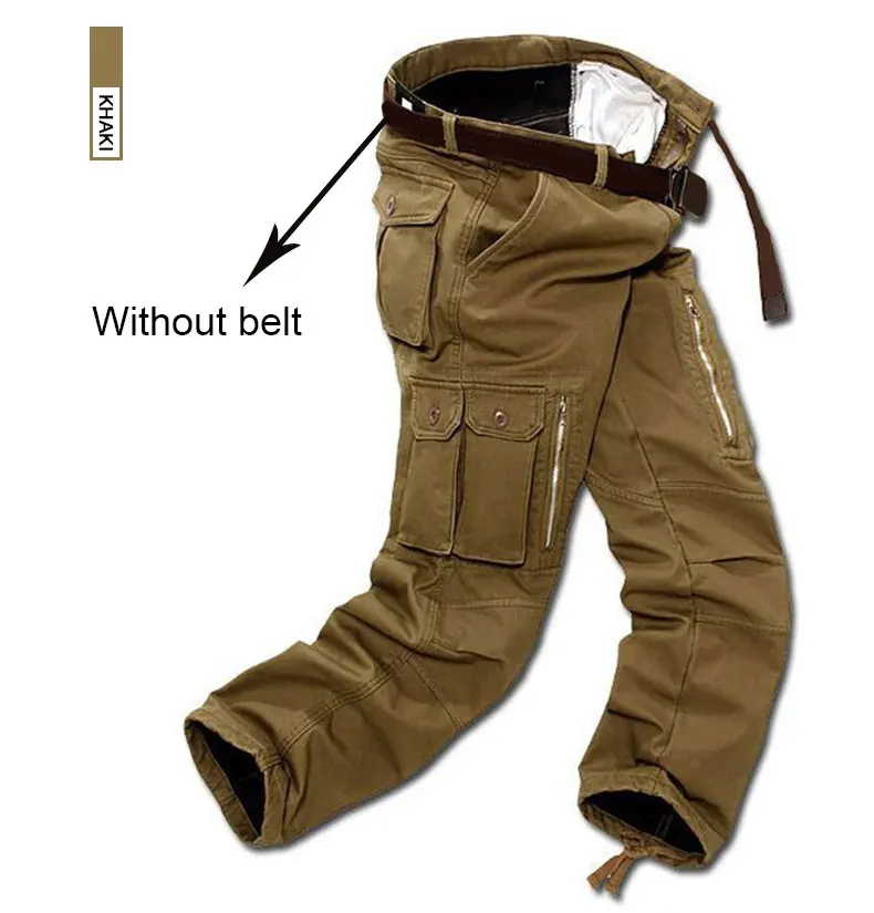 Facecozy мужские зимние теплые хлопковые спортивные штаны из плотного флиса, мужские брюки для походов и кемпинга, прочные брюки-карго с несколькими карманами