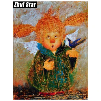 

Full Square Diamond 5D DIY Diamond Painting Little Angel Bird Needlework 3D Embroidery Cross Stitch Mosaic