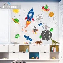 Дети Раннее Образование космическая солнечная система настенные наклейки съемные наклейки из ПВХ домашний декор для спальни гостиной декоративные