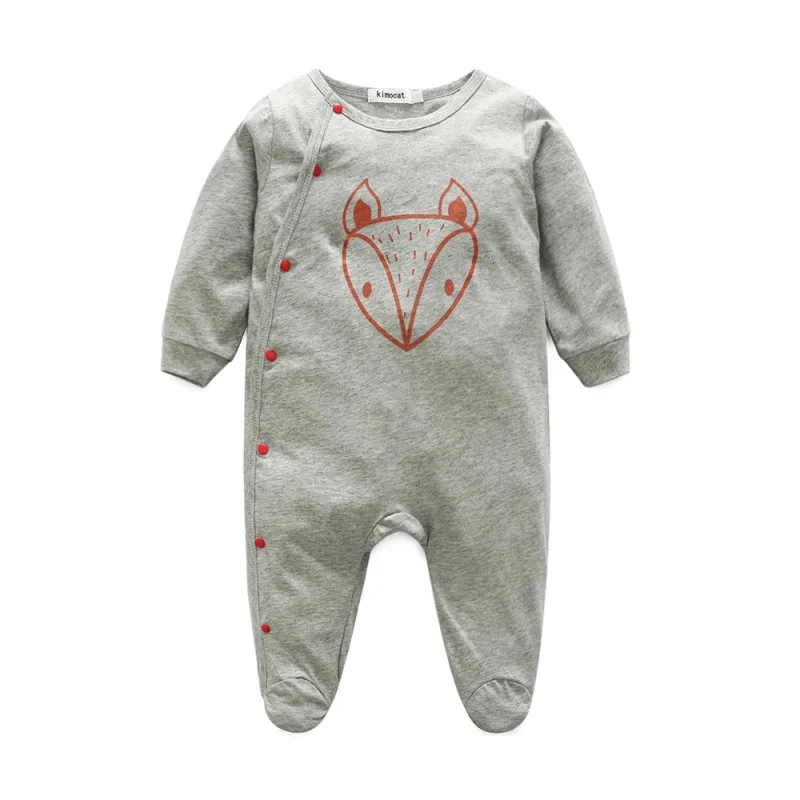 

Infant Jumpsuit Boys Girls Winter Rompers Clothes Animal Printed Newborn Baby Spring Long Sleeve O-Neck Baby Wear
