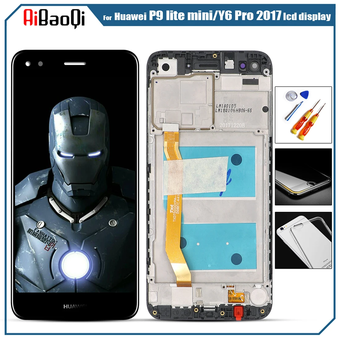 

For Huawei P9 lite mini LCD DIsplay + Y6 Pro 2017 lcd Touch Screen Digitizer Assembly With Frame