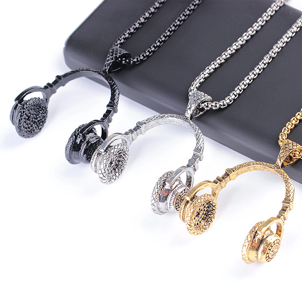 

Fashion Jewelry Hip Hop Style DJ Headphone NecklaceWireless Earphones for Xiaomi IPhone Earbuds Stereo Auriculares
