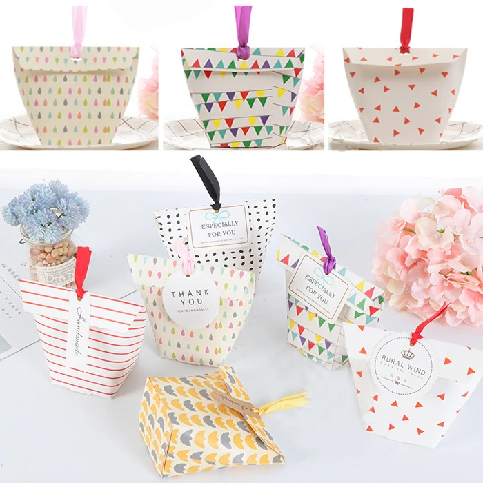 

candy box bag chocolate paper gift dots grace for Birthday Wedding Party Decoration craft DIY favor baby shower Wh
