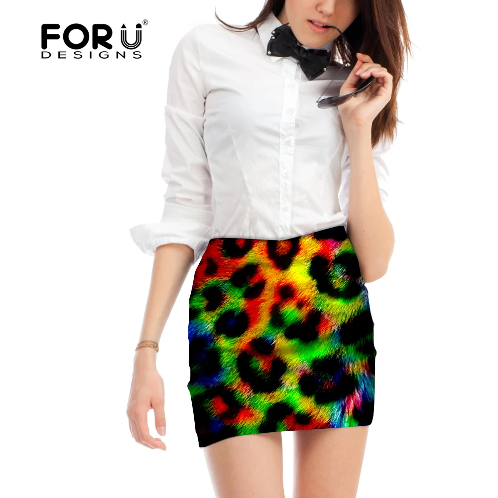 Для женщин Горячая Короткие Эластичный район бинты юбка мини сексуальный тонкий плотный карандаш ночной клуб вечерние 3D Leopard полосы