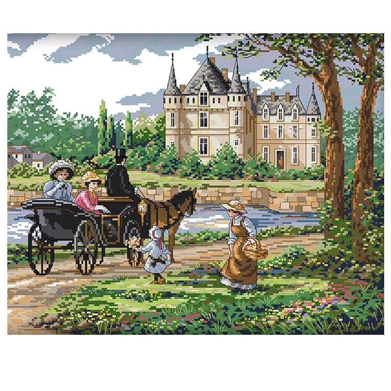 

DIY diamond painting cross stitch Needlework diamond embroidery full square Crystal resin diamond kit mosaic rural picture 22