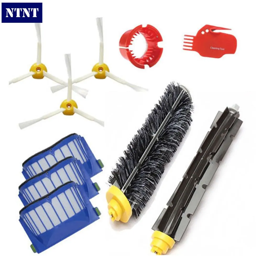 NTNT Free Shipping New Brush Filter For iRobot Roomba 600 Series 620 630 650 3 armed Side Vacuum ...